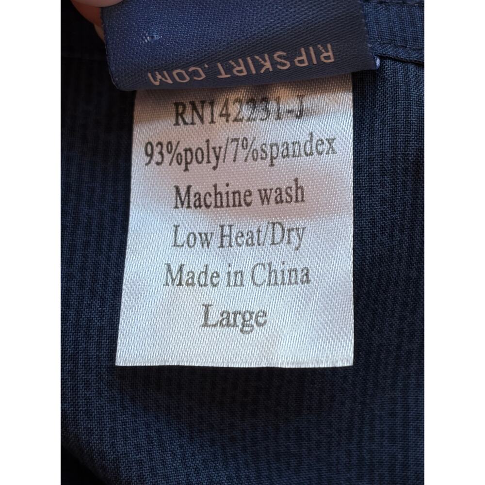 RipSkirt Hawaii Indigo Blue Adjustable Wrap Skirt Large Knee Length 3 Pockets - Picture 5 of 7